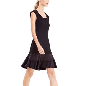 NWT REBECCA TAYLOR BLACK TERRI TWEED/SILK COCKTAIL DRESS SIZE 12